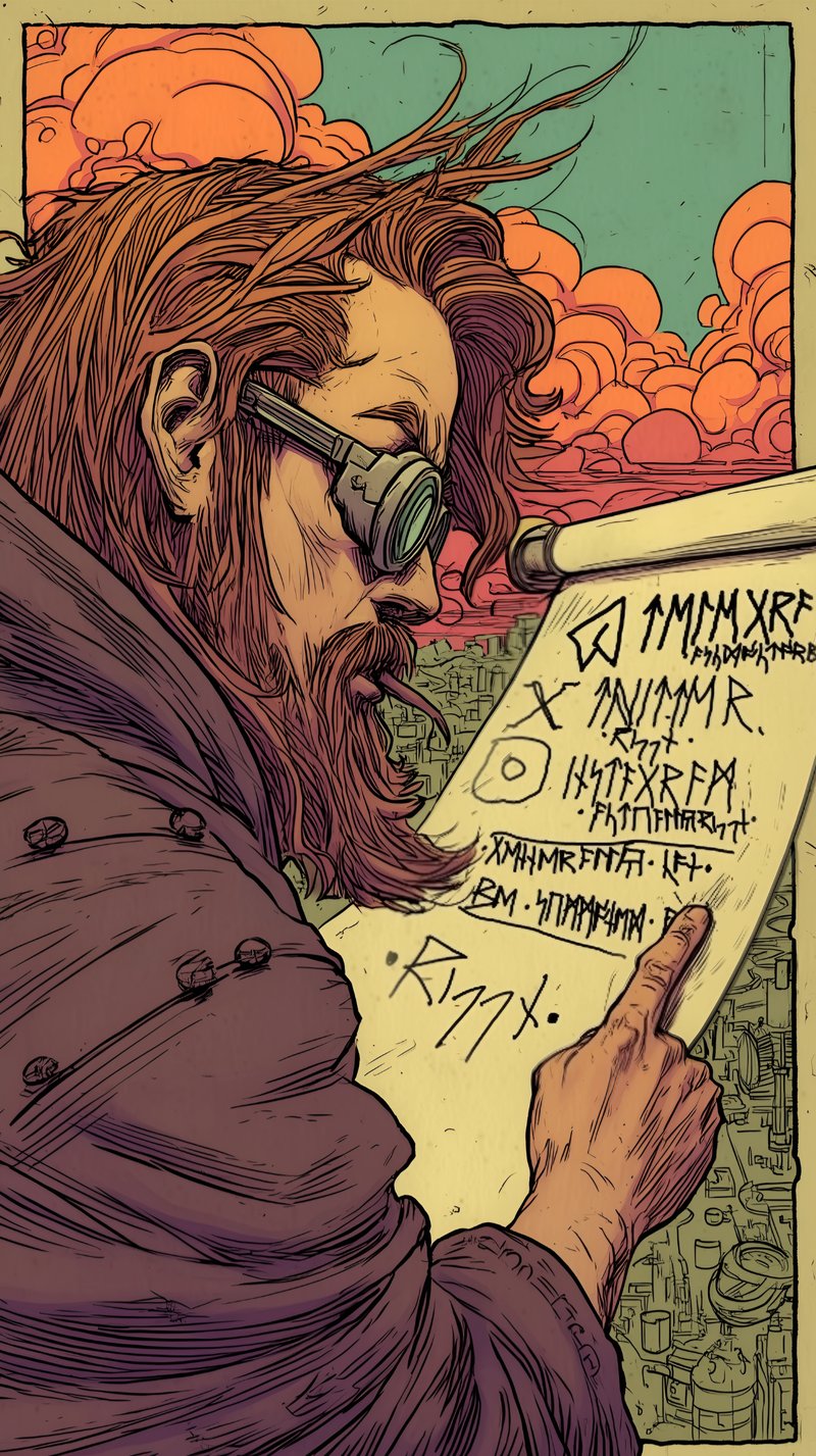 Technowizard Scroll Illustration